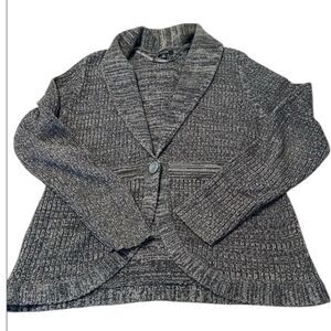 Apt9 size XL heathered grey 1 button front with rounded hem cardigan EUC